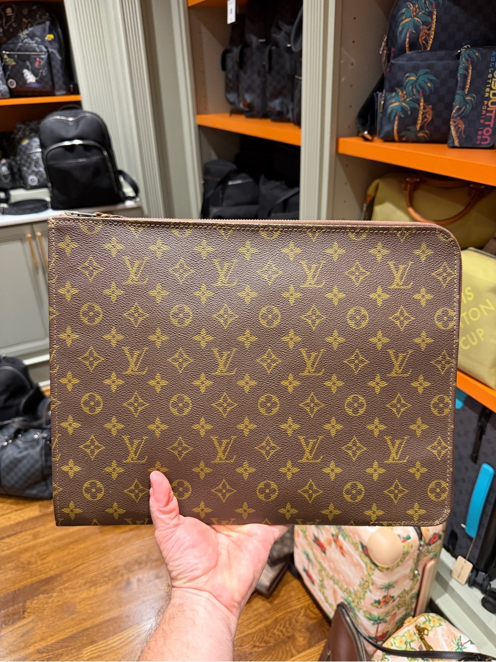 Louis Vuitton Monogram Canvas Laptop Pouch in Brown and Tan
